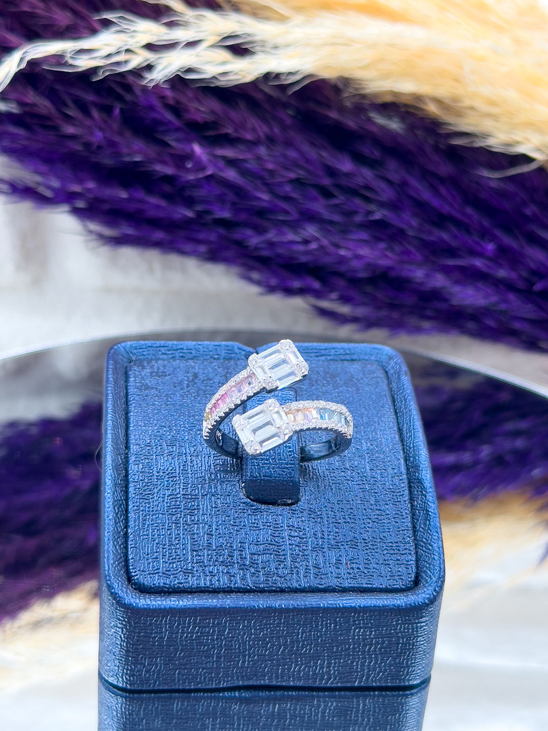 925 Ayar Gümüş Mix Taşlı Şık Kadın Yüzük