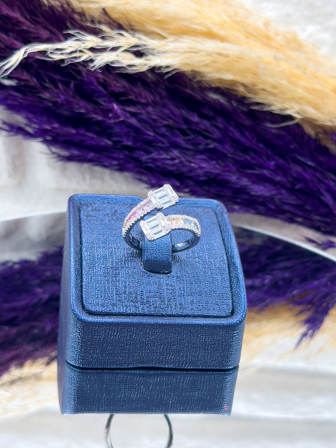 925 Ayar Gümüş Mix Taşlı Şık Kadın Yüzük