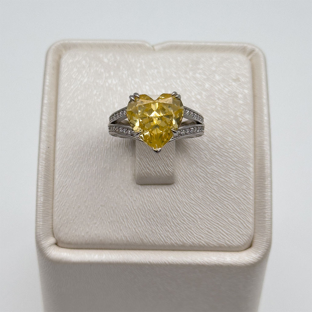 Sitrin Taşlı Gümüş Yüzük