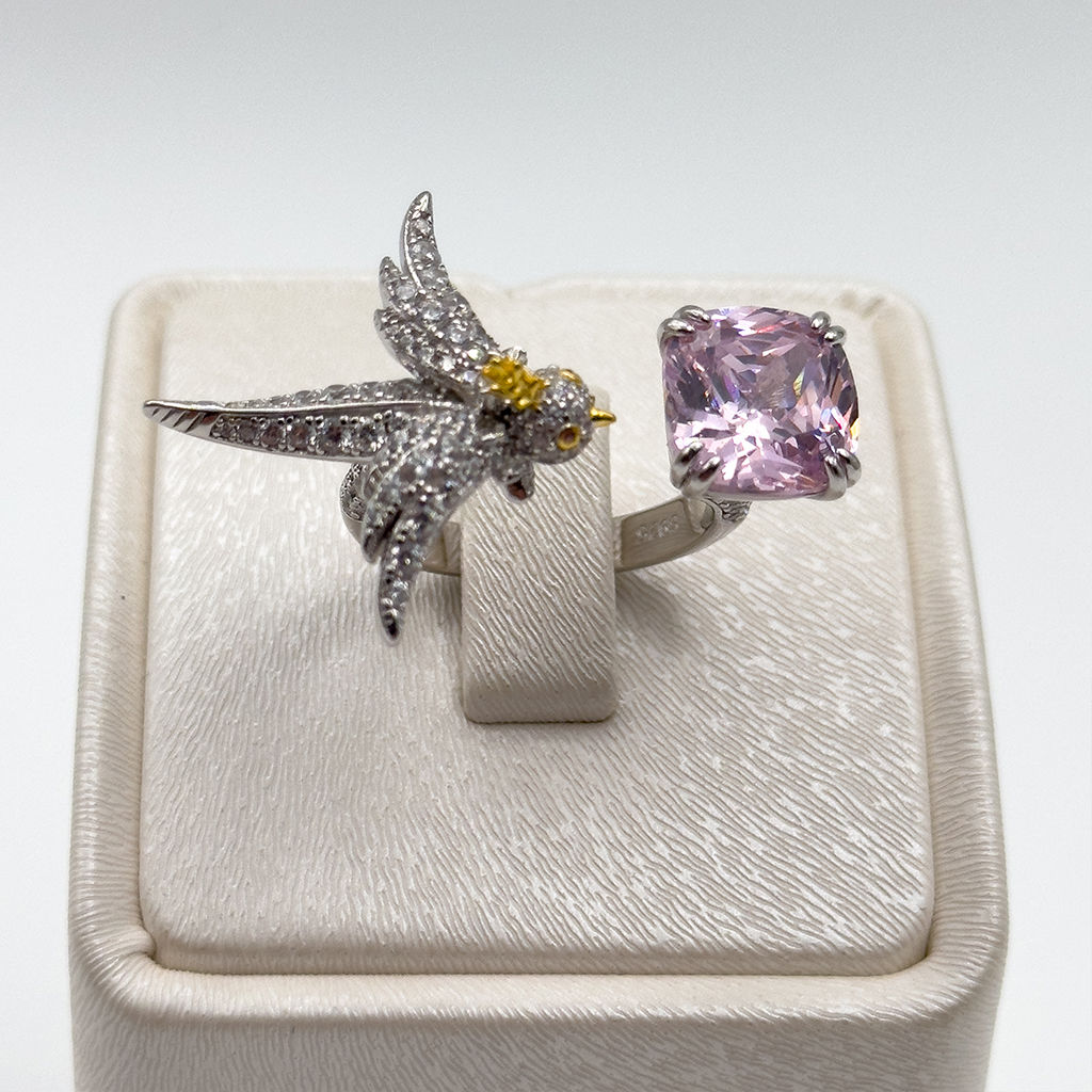 Pembe Kuvars Özel Üretim Gümüş Yüzük