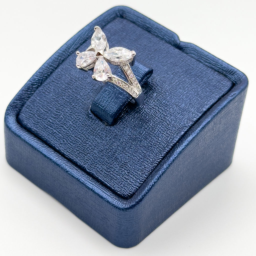 Zirkon Mekik Taşlı Gümüş Yüzük