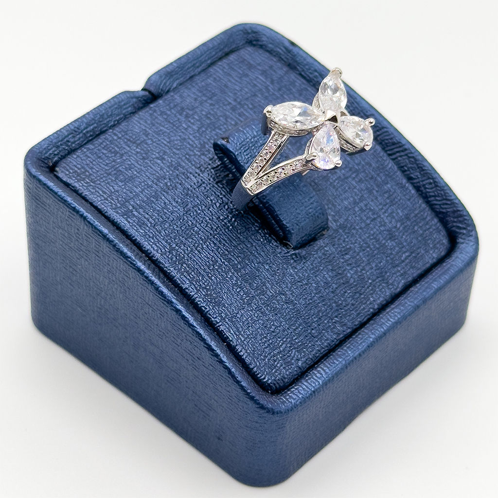 Zirkon Mekik Taşlı Gümüş Yüzük