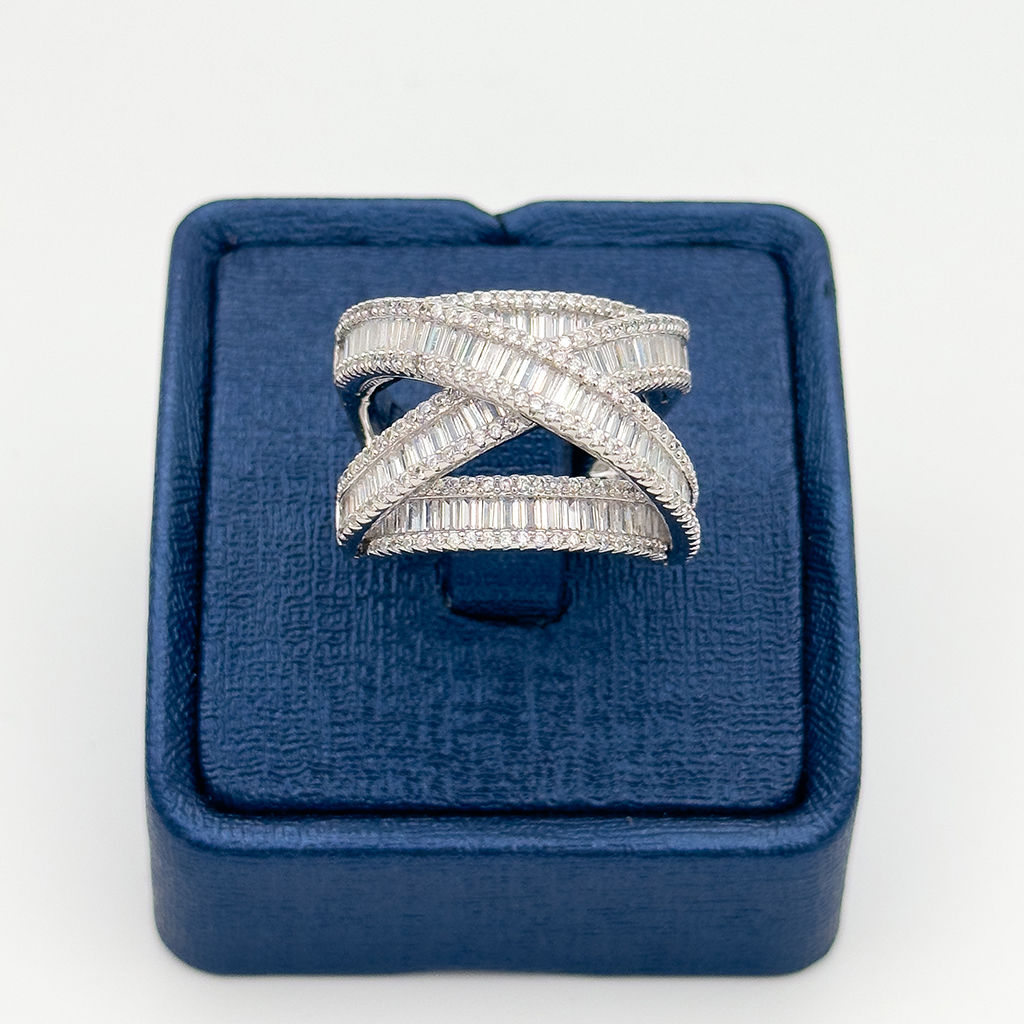 Pırlanta Montür Baget Sarmal Gümüş Yüzük