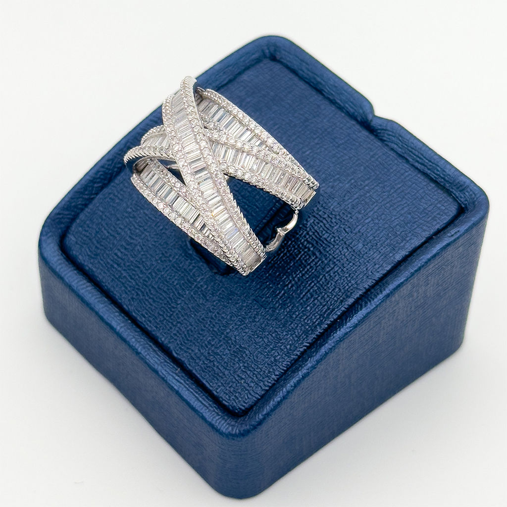 Pırlanta Montür Baget Sarmal Gümüş Yüzük