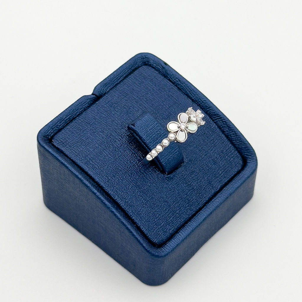 İkili Çiçek Model Gümüş Yüzük