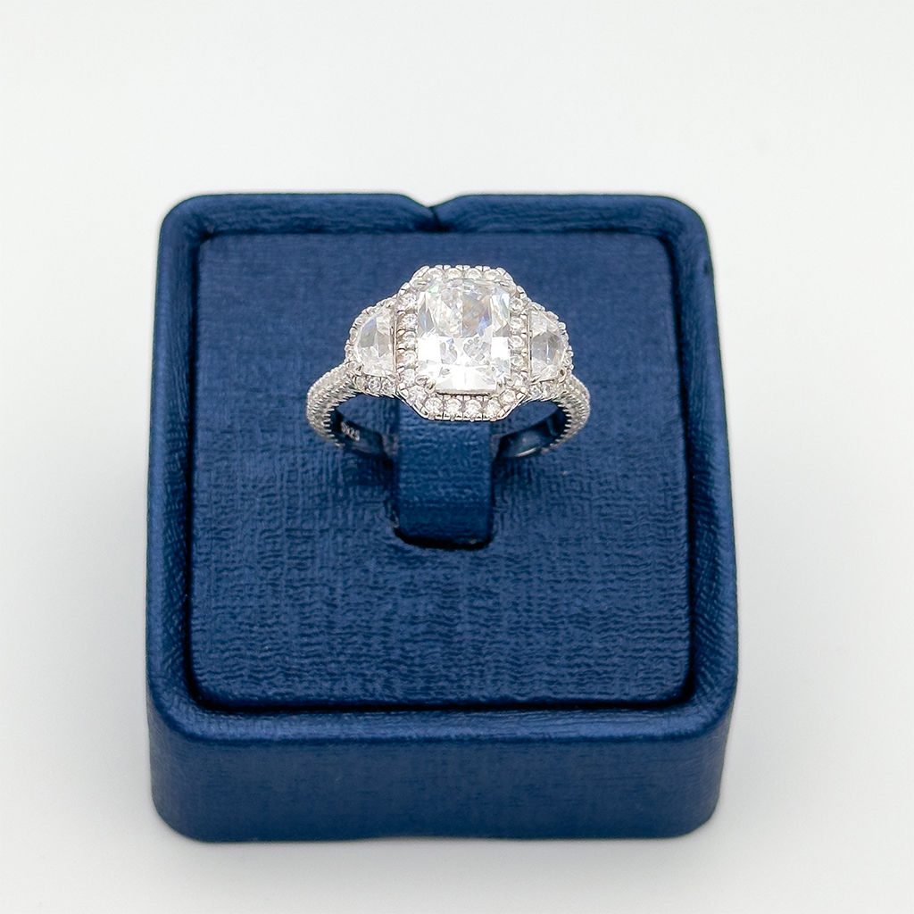 Pırlanta Montür Baget Gümüş Yüzük