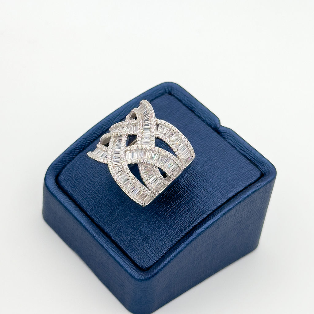 Pırlanta Montür Baget Sarmal Tasarım Gümüş Yüzük