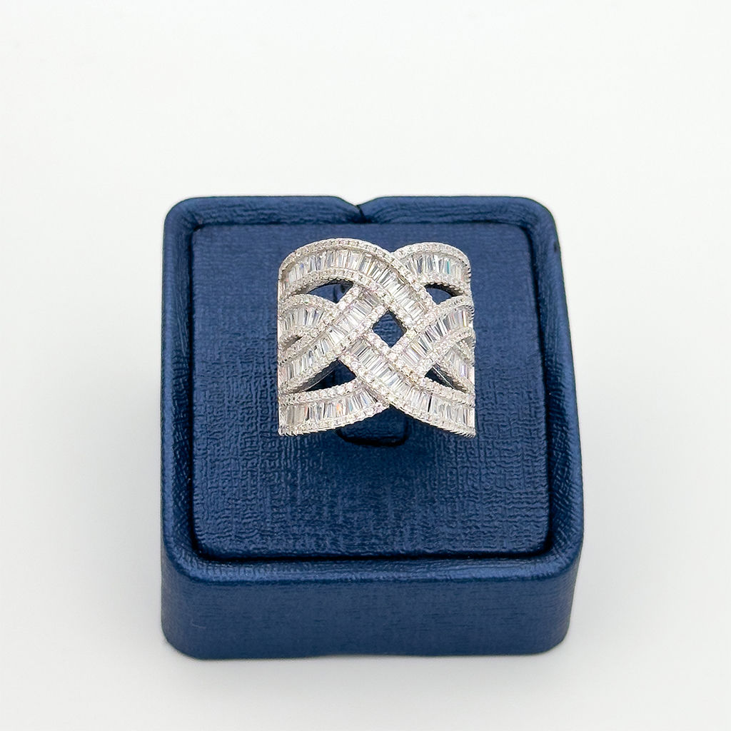 Pırlanta Montür Baget Sarmal Tasarım Gümüş Yüzük