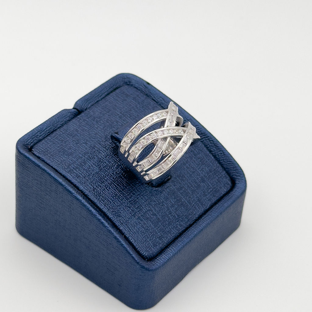 Baget Taşlı Sarmal Model Gümüş Yüzük