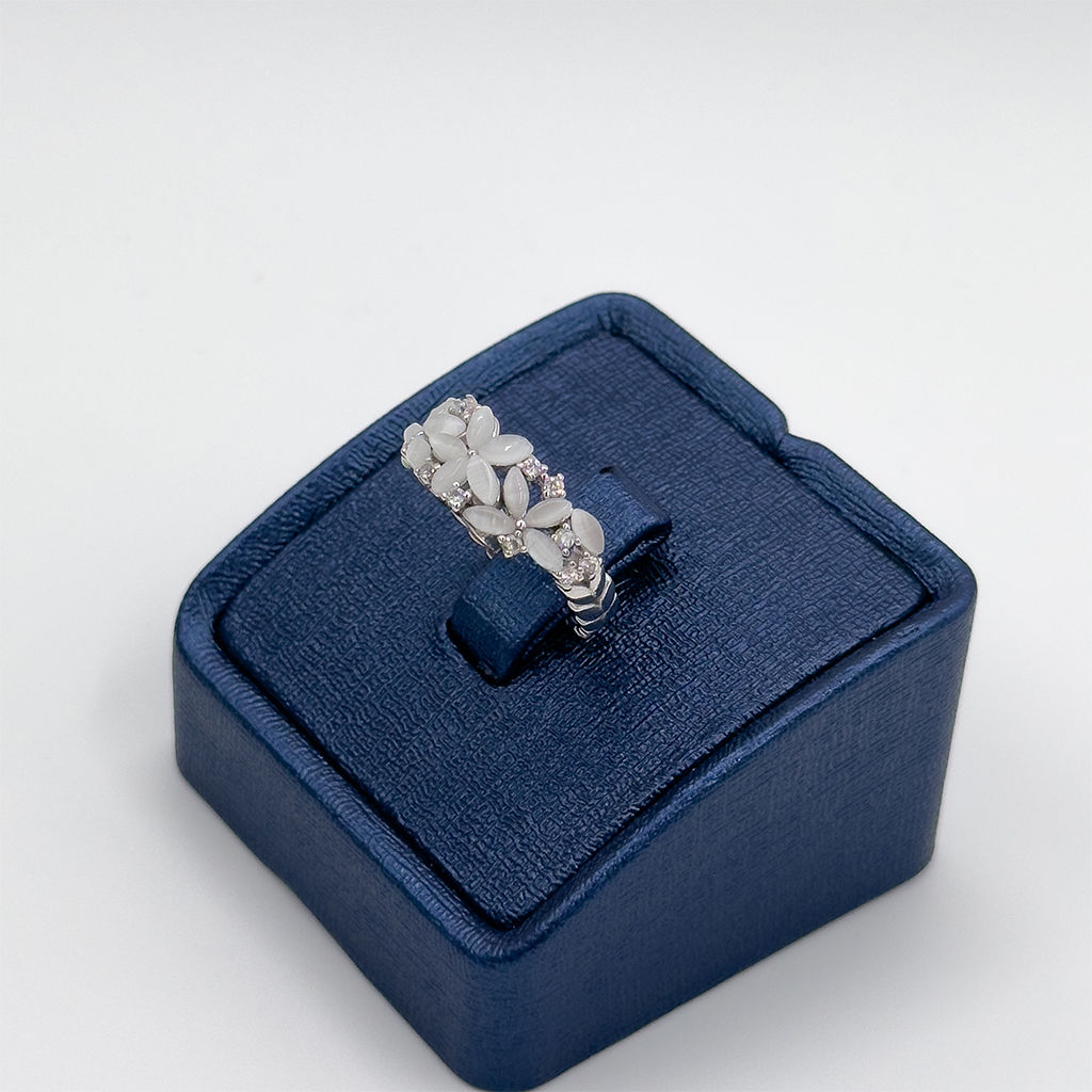 Sedef Taşlı Çiçek Gümüş Yüzük