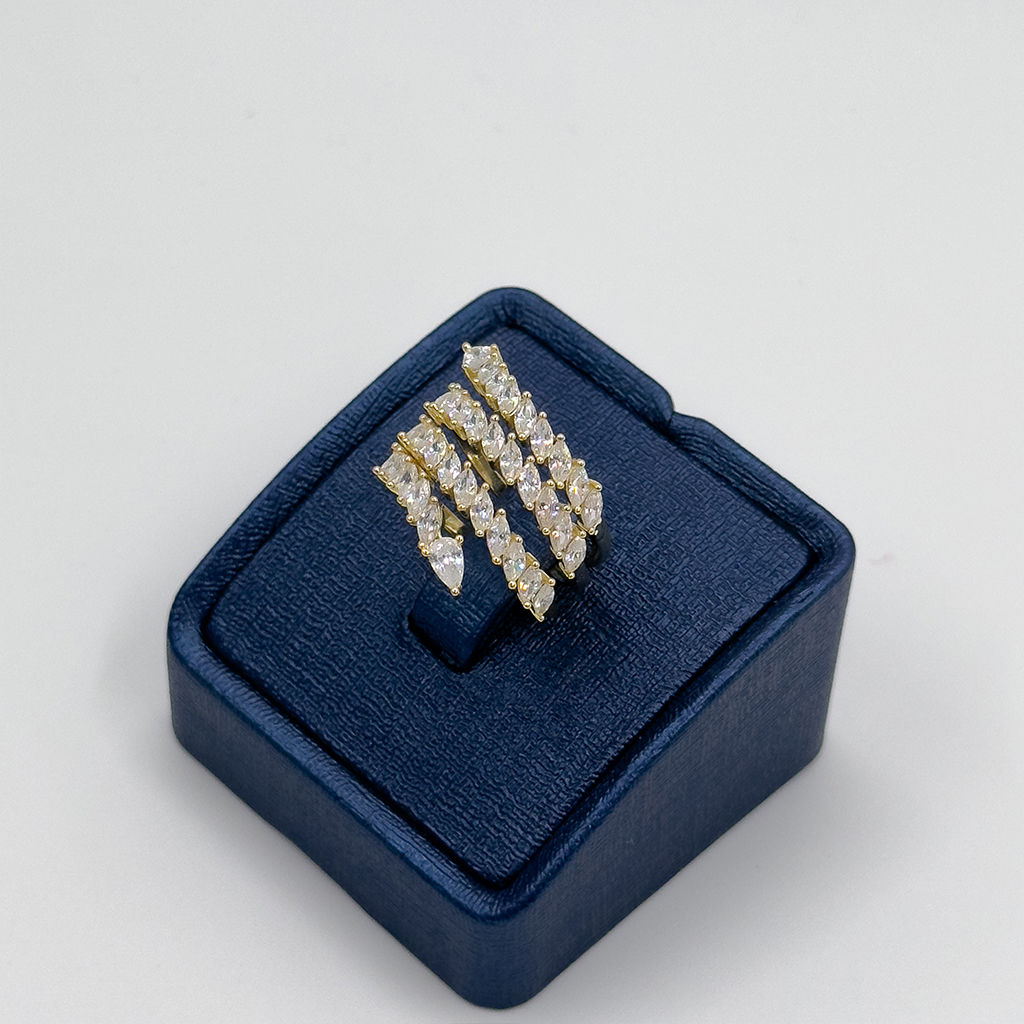 Gold Renk Özel Tasarım Gümüş Yüzük