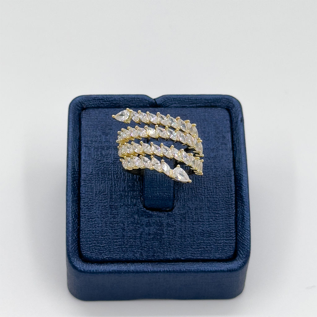 Gold Renk Özel Tasarım Gümüş Yüzük