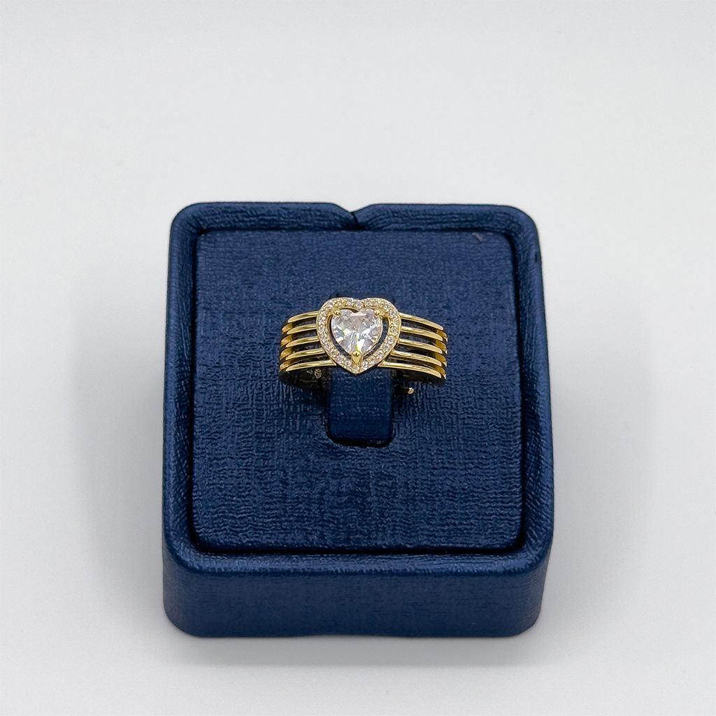 Gold Renk Kalpli Gümüş Yüzük