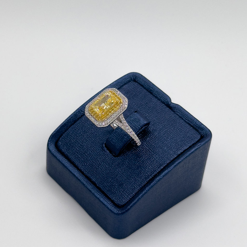 Sitrin Taşlı Baget Gümüş Yüzük - LVRYZK52