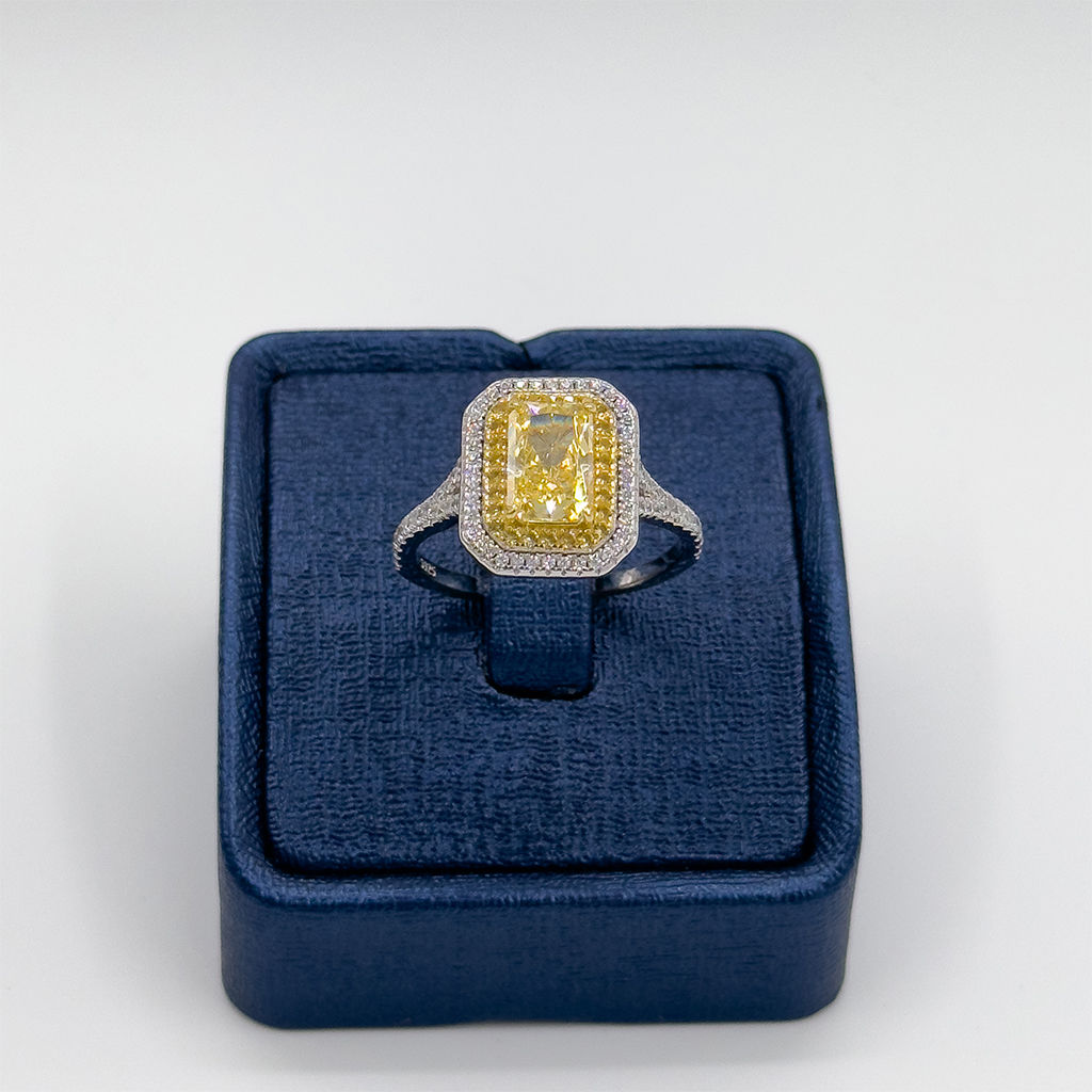 Sitrin Taşlı Baget Gümüş Yüzük - LVRYZK52