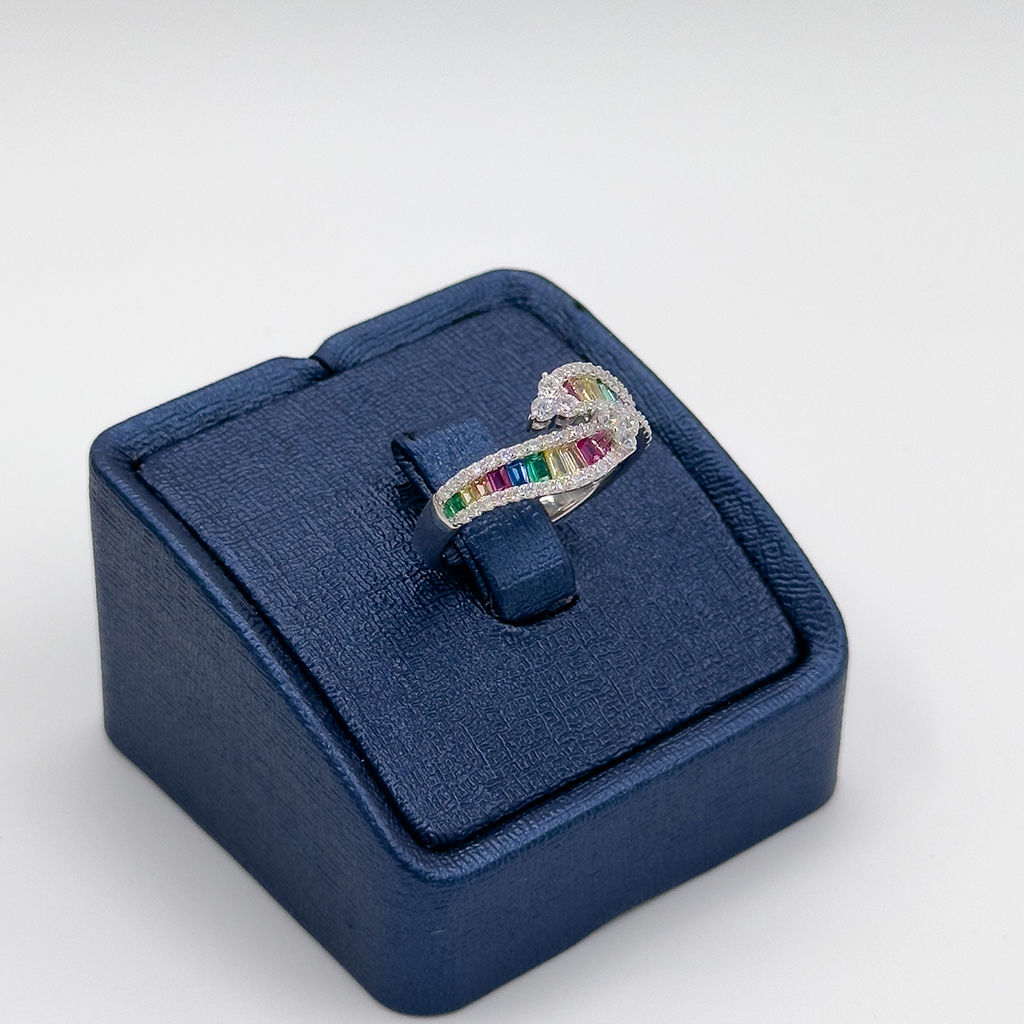 Mix Taşlı Özel Tasarım Gümüş Yüzük