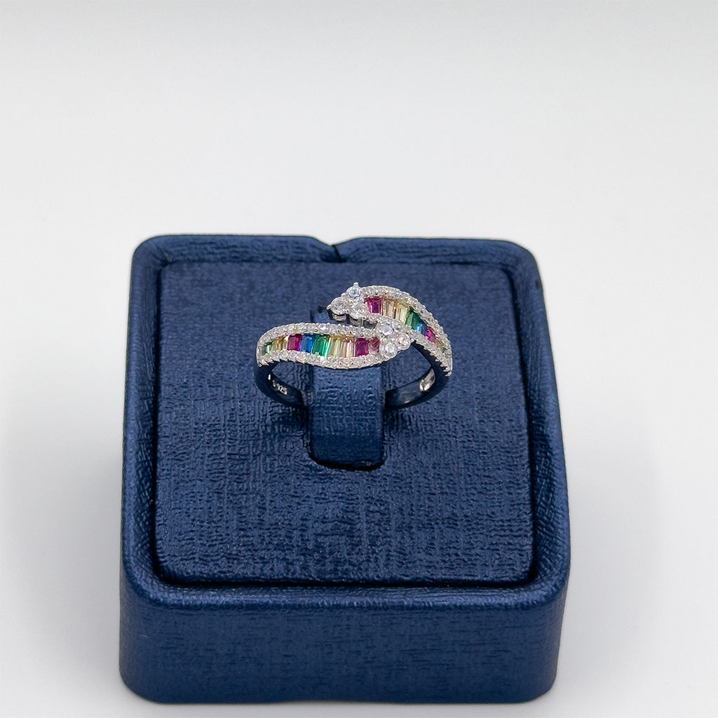 Mix Taşlı Özel Tasarım Gümüş Yüzük