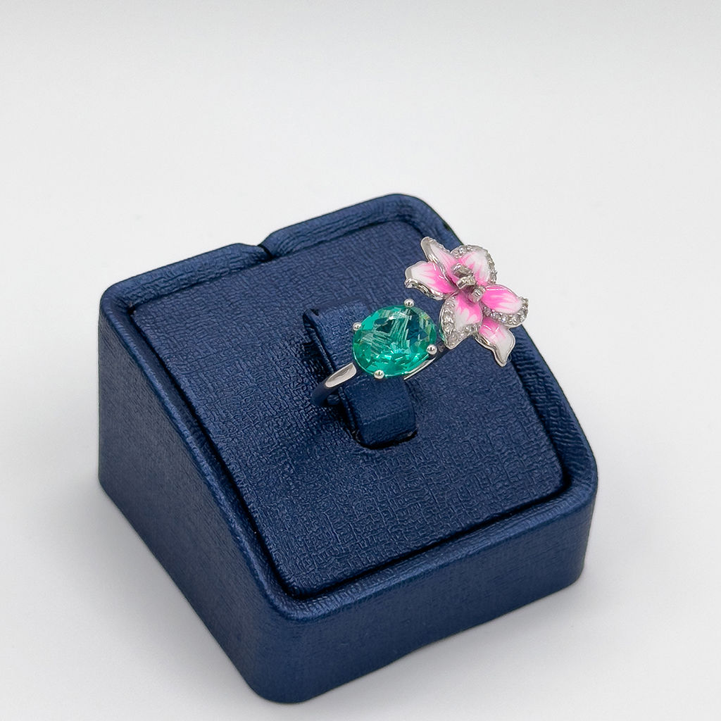 Mineli Paraiba Taşlı Gümüş Yüzük