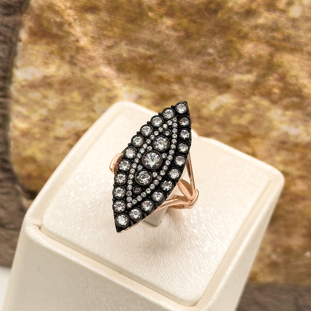 Elmas Montür Mekik Gümüş Yüzük