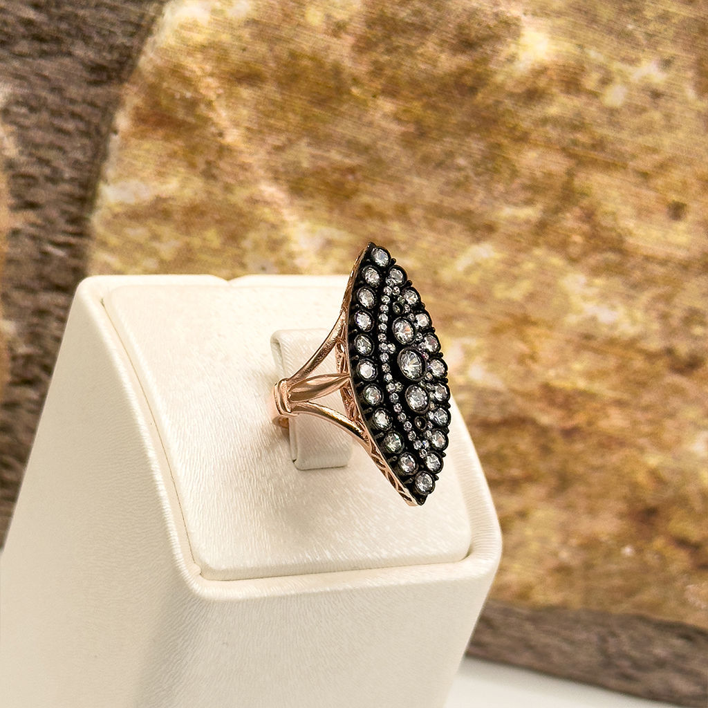 Elmas Montür Mekik Gümüş Yüzük