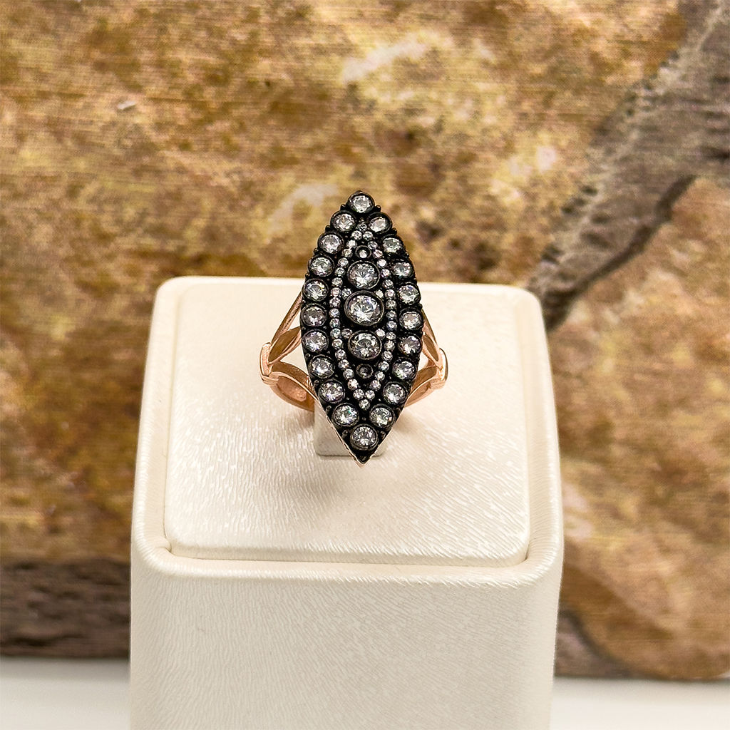 Elmas Montür Mekik Gümüş Yüzük