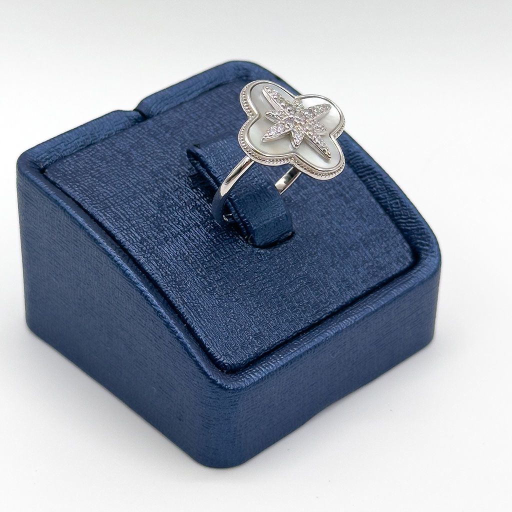 Sedef Taşlı Kuzey Yıldızı Gümüş Yüzük