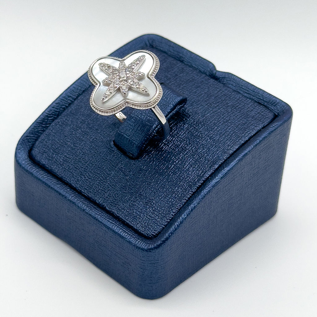 Sedef Taşlı Kuzey Yıldızı Gümüş Yüzük